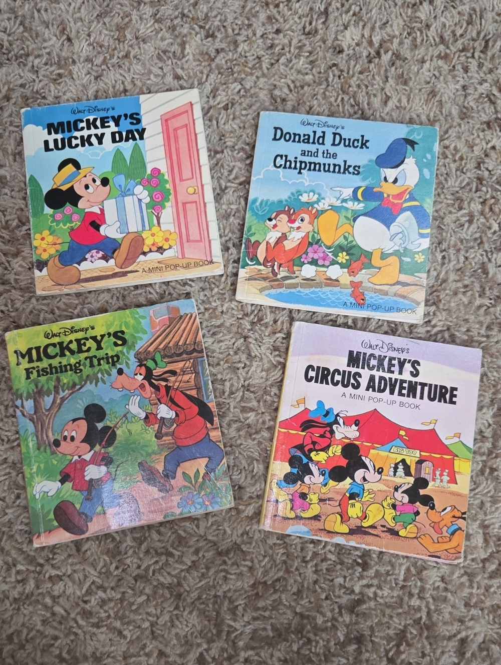 Vintage Disney Mini Pop-Up Book Set Of 4